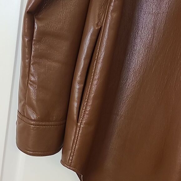 Wilfred The Ganna Vegan Leather Shirt Jacket Brown Size M - Picture 10 of 16